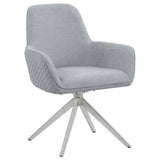 Light Grey and Chrome Flare Arm Side Chair B062P153684