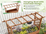 Natural Pine Wood Raised Garden Bed, 100% Solid Pine Construction & Hanging Roof Design 77341883
