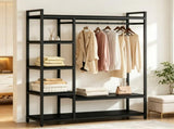 Freestanding Wardrobe Organizer with 6 Shelves & Hanging Rod 39375687
