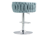 360&deg Fabric cover Swivel Bar Stools Set of 2, Adjustable Counter Height Bar Chairs with Woven 58671513