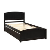 Twin size Platform Bed with Trundle, Espresso 46877340
