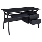 ZUN Black 2-Drawer Computer Desk B062P153857