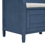 Rustic Style Solid wood Entryway Multifunctional Storage Bench with Safety Hinge 50578165