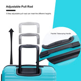 3 Piece Luggage Sets ABS Lightweight Suitcase with Two Hooks, Spinner Wheels, TSA Lock, 41310165