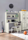 ZUN White 1-Door Writing Desk with Hutch B062P215481