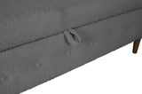 Multifunctional Storage Rectangular Sofa Stool- Gray 12224347