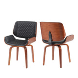 Mid-Century Modern Dining Chair - 360&deg Swivel, PU Leather Upholstery, Ergonomic Design for Kitchen, N842P290057B