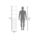 Pion Bathroom Linen Cabinet with Glass Door and Drawers, Wengue B128P287528