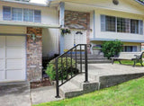 Matte Black Outdoor 2-Step Iron Handrail 88454431