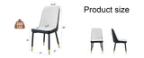 ZUN Modern Two-Tone PU Dining Chairs - White and spliced chairs With Gold Decorated Legs.White and W1151P217981