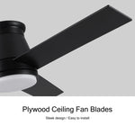 ZUN 48" Black Lowe Profile Ceiling Fan with Light W1367P183803