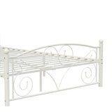 Full Size Unique Flower Sturdy System Metal Bed Frame with Headboard and Footboard W2297P347655