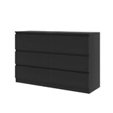 6 Drawer Black Dresser, Modern Bedroom Dresser with Spacious Countertop, Wood Storage Cabinet with W3204P318439