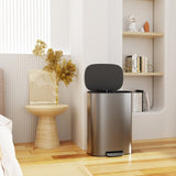 13 Gallon 50L Kitchen Foot Pedal Operated Soft Close Trash Can - Stainless Steel Ellipse Bustbin - S W1550106530