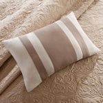 ZUN 7 Piece Quilt Set with Euro Shams and Throw Pillows Beige King/Cal King B03597431