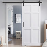 CRAZY ELF 32" x 80" Six Panel Real Primed Door Slab, DIY Panel Door, Modern Interior Barn Door, W93642076