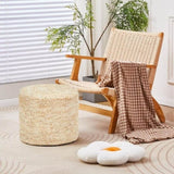Round Pouf Ottoman Natural Seagrass Pouf Footrest, Foot Stool for Bedroom Living Room Accent 43552738