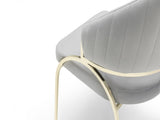 Ruby Modern & Contemporary style chair made with Metal & Gold Legs in Gray Color B009P241743