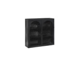 27.56"Glass Doors Modern Two-door Wall Cabinet with Featuring Three-tier Storage for Entryway Living W757119331