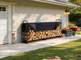 101" x 14" x 46" Firewood Rack with Waterproof Cover, 660lb Weight Capacity 1/2 Cord Outdoor Log 05805991