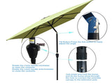 6 x 9ft Patio Umbrella Outdoor Waterproof Umbrella with Crank and Push Button Tilt without flap for 77971072
