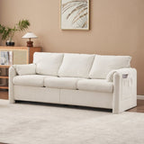 004-Modern 3-Seater Sofa 77" Chenille Couch - Plush Triple Seater Sofa with High-Density Foam W2636P232362