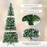 ZUN 7.5 Feet Artificial Christmas Tree with Pine Cones 87228768