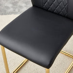 ZUN Modern dining chairs with faux leather padded seats, dining room gold metal leg upholstered W1151107096