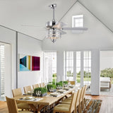 52'' Classical Crystal Ceiling Fan Lamp 5 Reversible Blades for Living Room, Dining Room, Bedroom, W1592P164710