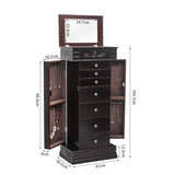 ZUN Jewelry Armoire with Mirror, 8 Drawers & 16 Necklace Hooks, 2 Side Swing Doors 62583884