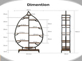 Leaf Shaped Plant Stand with 5-Head Full Spectrum LED Grow Light, Multi-Tier Metal Wood Display 29816561