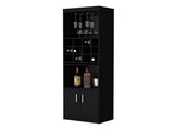 Black Bar Cabinet with Wine Storage B062P193653