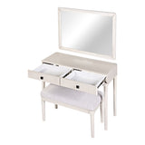 Modern Vanity Desk with Mirror, Adult Makeup Table Set with Stool, Home Office Desk, 2 Large N844P262898A