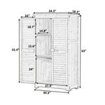 ZUN Wooden Garden Shed 3-tier Patio Storage Cabinet Outdoor Organizeren Lockers with Fir 02399608