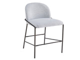 Galen Indoor Metal Upholstered Barstool, Antique Bronze Finish Frame with Gray Fabric, Set of 2 N775P290453G