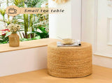 Handmade Woven Foot Stool Natural Water Hyacinth Ottoman for Home Decor & Seating 73348920