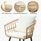 3 Piece Outdoor PE Wicker Furniture Set, Patio Yellew Rattan Sectional Sofa Couch with Washable T2712P306829