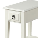 White 1-Drawer Accent Table with Shelf B062P209089