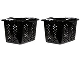 2 Bushel Plastic Laundry Basket with Silver Handles, Black, 2 Pack 43099645