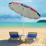 ZUN 7 ft Beach Umbrella with UV Protection - UV40+ silver-coated polyester - American Flag Design 92287581