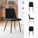 ZUN Velvet Dining Chairs set of 2, Metal Leg, Black 92584737