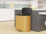 13 Gallon 50L Kitchen Foot Pedal Operated Soft Close Trash Can - Stainless Steel Ellipse Bustbin W1550P154901