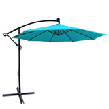 ZUN 10 ft Outdoor Patio Umbrella Solar Powered LED Lighted Sun Shade Market Waterproof 8 Ribs Umbrella W65642336