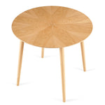 ZUN Mid-Century Modern 35.43 Inch Round Dining with MDF Oak Wood Veneertop and Solid Wood W1164P225863