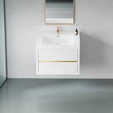 30" Wall-Mounted Bathroom Vanity with Sink, Floating Bathroom Storage Cabinet with Stone Resin W1573P211172