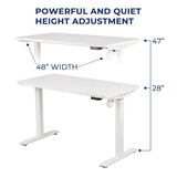 Whole Piece Electric Standing Desk, 48 x 24 Inches Height Adjustable Desk, Sit Stand Desk Home B082119963