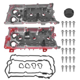 2Pcs Aluminum Valve Covers Red with Gasket Cap Fit for Infiniti EX35 FX35 G35 M35 M35h 3.5L V6 63827770