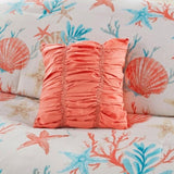 7 Piece Cotton Sateen Comforter Set Coral Queen B03596888
