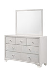 ZUN 1pc Modern Glam Style White Finish Glam Seven Drawer Dresser Embossed Crocodile Pattern Wooden B011P217894