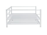 White Twin Size Metal Sofa Bed - Convertible Daybed with Pull-Out Trundle , Multi-Functional for 56157285